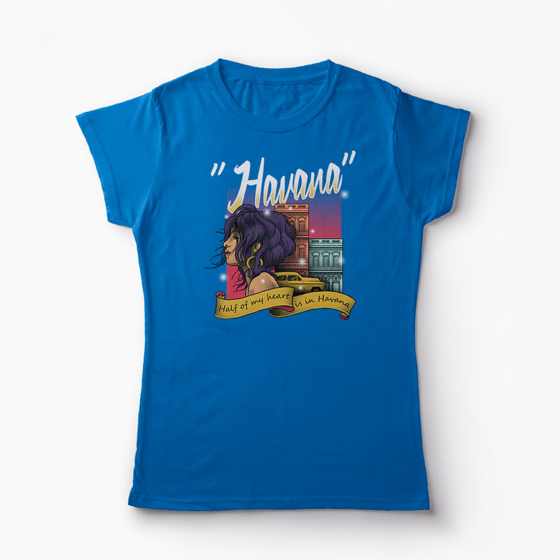 Tricou Havana In My Heart - Femei-Albastru Regal